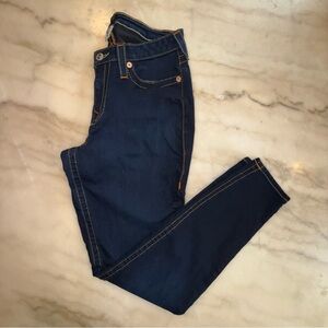 True Religion Curvy Skinny Jeans Womens Size 31 Blue Dark Wash Stretch Denim